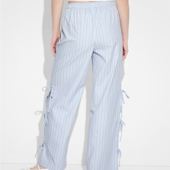 Wild Fable Light Blue Striped Pants with Side Ties Medium - Picture 2 of 6